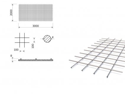 Kari sieť oko 100/100 mm, 3x2 m, priemer 4 mm (KA16)