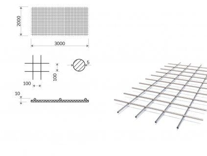 Kari sieť oko 100/100 mm, 3x2 m, priemer 5 mm (KD35)