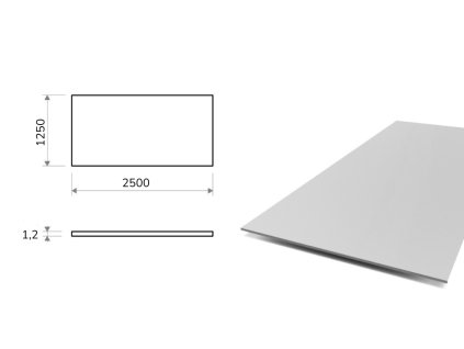 Hliníkový plech hladký 1,25x2,5 m, hrúbka 1,2 mm (EN 5754) H22