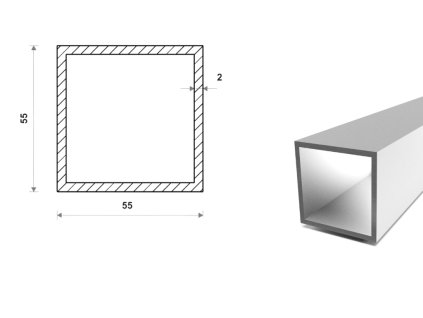 Hliníkový jokel 55x55x2 (EN 6060)