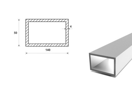 Hliníkový jokel 140x50x4 (EN 6060)