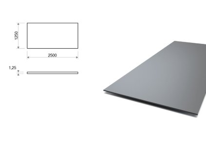 Oceľový plech 1,25x2,5 m, hrúbka 1,25 mm (DC01)