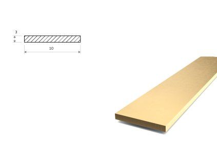 Mosadzná tyč plochá 10x3 (CW614N)