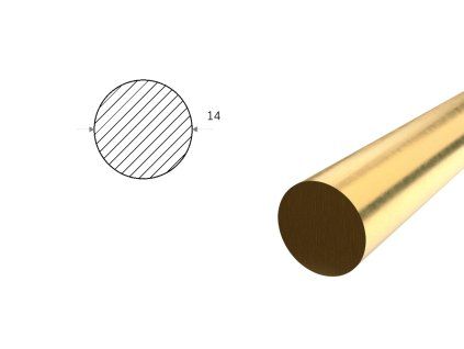 Mosadzná tyč kruhová 14 mm (CW617N)