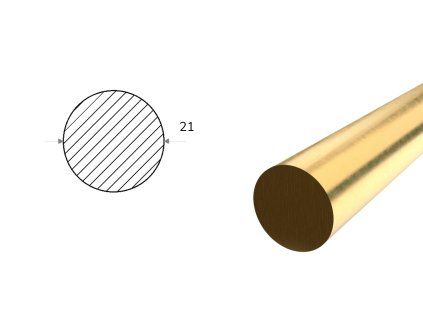 Mosadzná tyč kruhová 21 mm (CW614N)