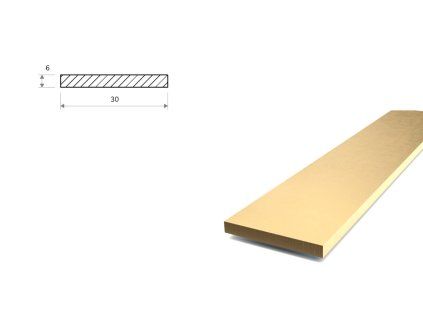 Mosadzná tyč plochá 30x6 (CW614N)