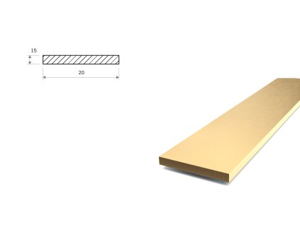 Mosadzná tyč plochá 20x15 (CW617N)