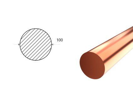 Medená tyč kruhová 100 mm (CW008A)