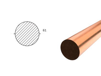 Bronzová tyč kruhová 61 mm (CC483K)