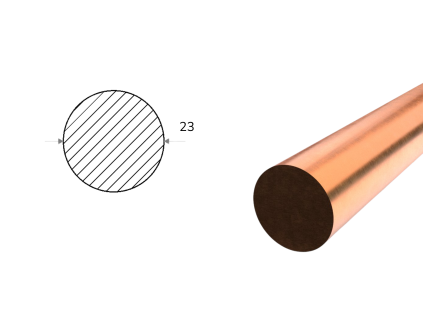 Bronzová tyč kruhová 23 mm (CC493K)Bronzová tyč kruhová 23 mm (CC493K)