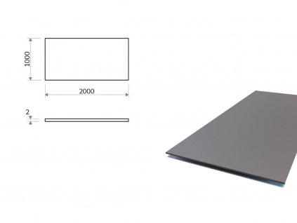 Oceľový plech 1x2 m, hrúbka 2 mm (S355)