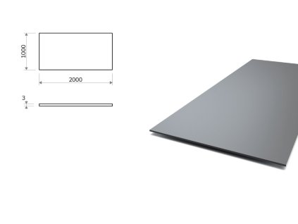 Oceľový plech 1x2 m, hrúbka 3 mm (DC01)