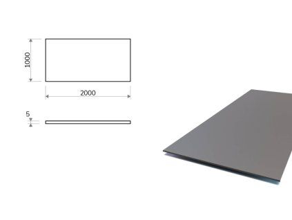 Oceľový plech 1x2 m, hrúbka 5 mm (S355)