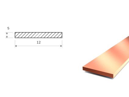 Medená tyč plochá 12×5 (CW004A)