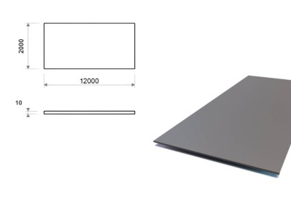 Oceľový plech 2x12 m, hrúbka 10 mm (S355)