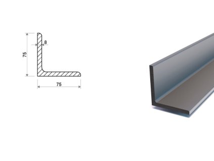L profil 75x75x8 (S355)