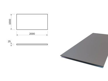 Oceľový plech 1x2 m, hrúbka 25 mm_1