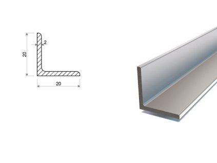 Ohýbaný L profil pozinkovaný 20x20x2