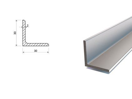 Ohýbaný L profil pozinkovaný 30x30x2