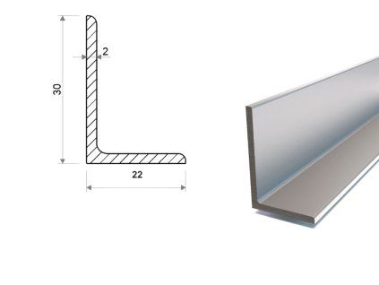 Ohýbaný L profil pozinkovaný 30x22x2