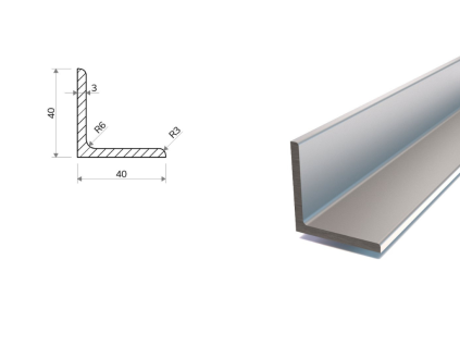 L profil pozinkovaný 40x40x3
