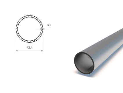 Trubka zváraná s tlakovým atestom 5/4 - 42,4x3,2 mm