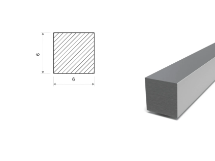 Štvorcová tyč 6x6 mm