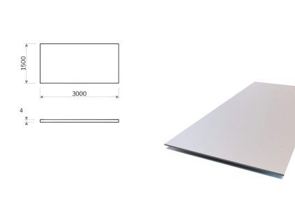 Pozinkovaný plech 1,5x3 m, hrúbka 4 mm