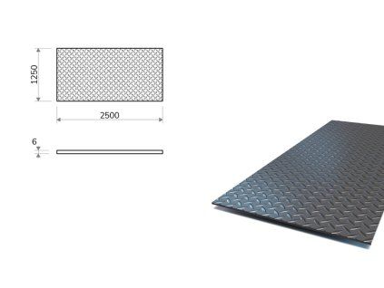 Slzičkový plech 1,25x2,5 m, hrúbka 6 mm