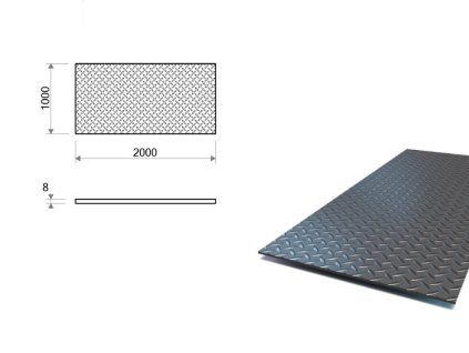 Slzičkový plech 1x2 m, hrúbka 8 mm