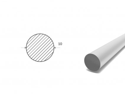 Hliníková guľatina 10 mm (EN 6082)