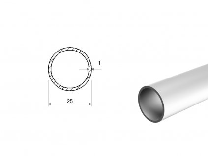 Hliníková rúra 25x1 (EN 6060)