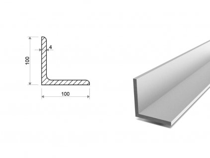 Hliníkový L profil 100x100x4 (EN 6060)