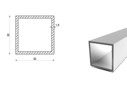 Hliníkový jokel 32x32x1,5 (EN 6060)