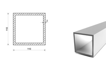 Hliníkový jokel 110x110x2 (EN 6060)