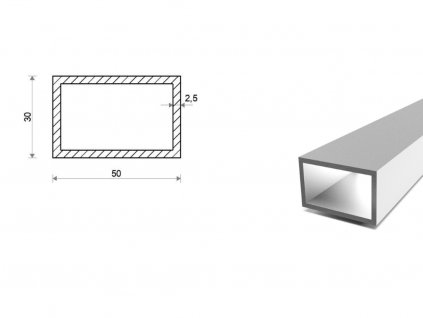 Hliníkový jokel 50x30x2,5 (EN 6060)