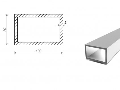 Hliníkový jokel 100x30x2 (EN 6060)