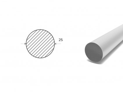 Hliníková guľatina 25 mm (EN 6082)