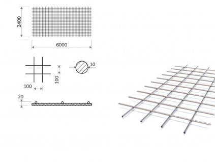 Kari sieť oko 100/100 mm, 6x2,4 m, priemer 10 mm (AQ100)