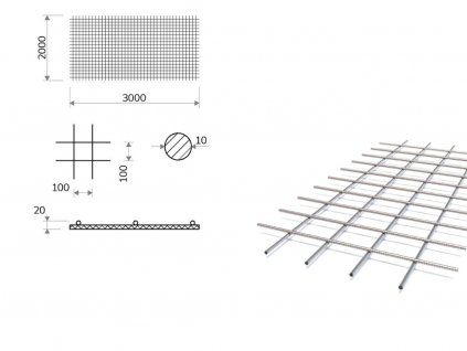 Kari sieť oko 100/100 mm, 3x2 m, priemer 10 mm (KZ60)