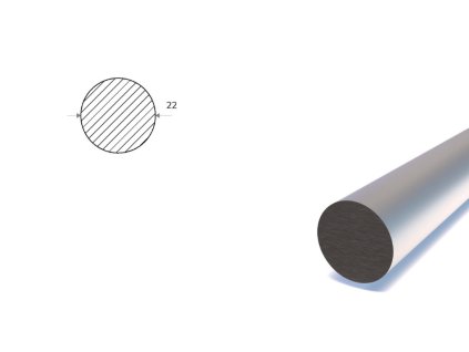Gulatina 22 mm - ťahaná (S355)