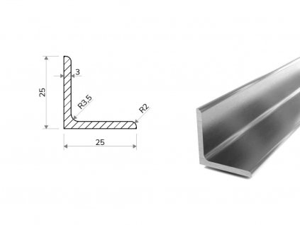 Nerezový L Profil 25x25x3 (1.4301/7)