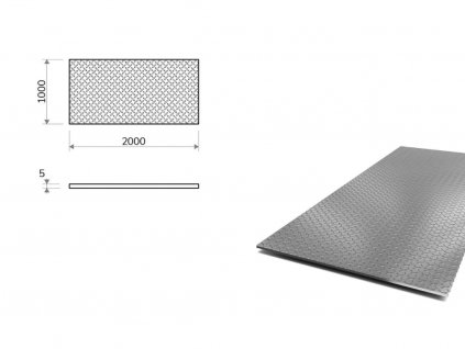 Nerezový plech slzičkový 1x2 m, hrúbka 5 mm