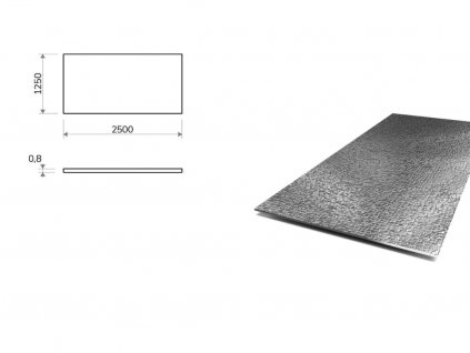 Nerezový plech dekor LEDER - 1,25x2,5 m, hrúbka 0,8 mm + fólie