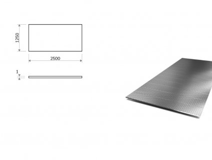 Nerezový plech dekor 5WL - 1,25x2,5 m, hrúbka 1 mm  + fólie