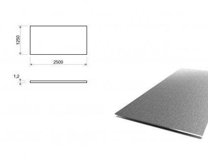 Nerezový plech brúsený 1,25x2,5 m, hrúbka 1,2 mm (1.4301/7 - K240) + fólie